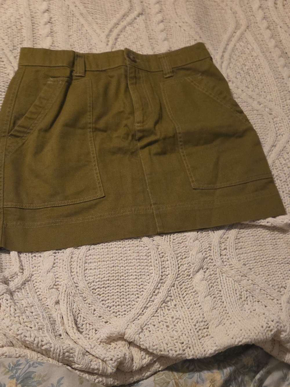 Old Navy Olive Utility Mini Skirt